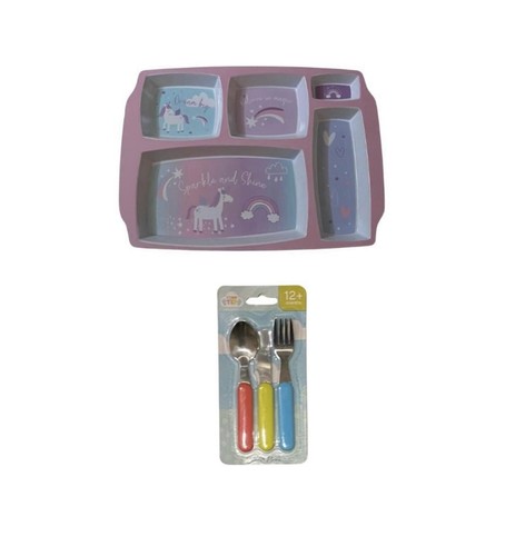 Kids divided plate - divided, cutlery