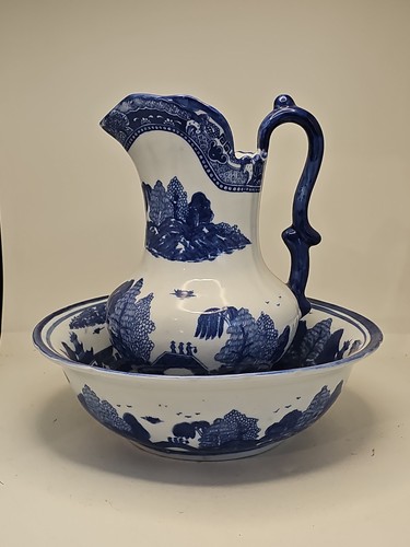 Antique iron stone blue willow - iron,
