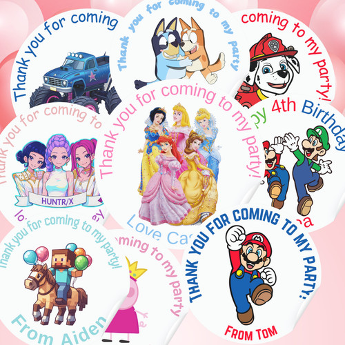 Personalised birthday stickers - personalised,