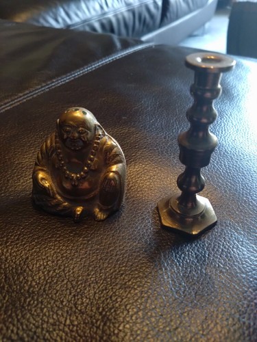 Small brass buddha and - small,