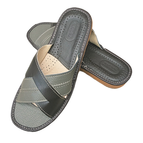 Leather slippers for men