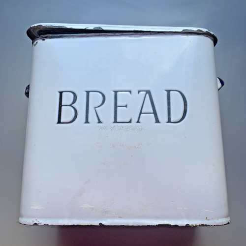 Vintage enamel bread bin - enamel,