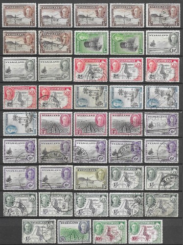 Nyasaland 1945 kgvi set 11 - nyasaland,