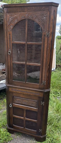 Antique oak glazed corner - oak,