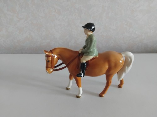 Beswick boy pony - on,