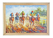 Oil painting horse racing - oil,