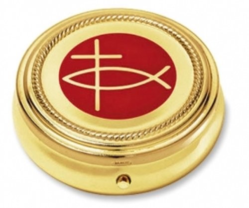 Gold communion pyx ichthus - pyx,