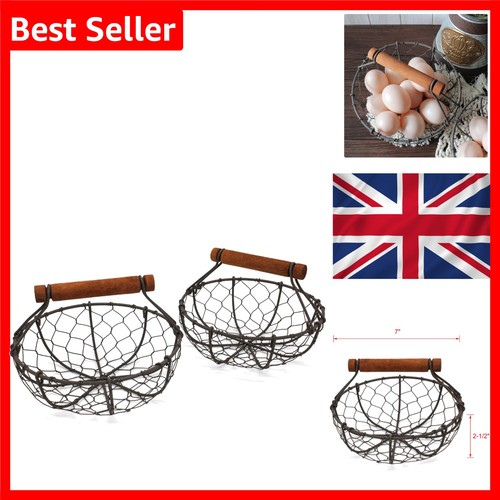 Chicken wire egg basket - chicken,
