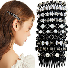10Pcs Hair Combs Slides for Women, Flower French Vintage Hair Combs Elegant