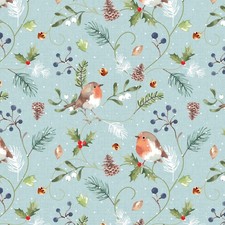 Robin Fabric: Berry Perch, Craft Cotton Company Feathered Foliage Collection