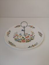 Vintage Plate Cake Stand Aynsley Cottage Garden Bone China Round White