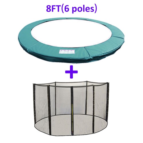 8ft green trampoline - 8ft, spring