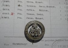 WWI SILVER WAR BADGE TO