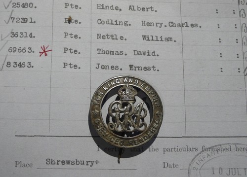 Wwi silver war badge - silver,
