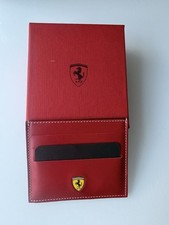 FERRARI Red Leather Card Holder Walet New With Original Box!