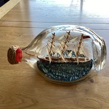 Vintage three mast sail Ship In HAIS’S bottle 70’s