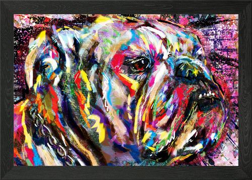 English bulldog art - art, framed