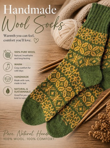 Hand knitted socks - socks,, 100%
