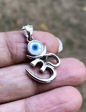 925 Silver Evil Eye Protection Pendant, OM AUM PENDANT, Amulet Nazariya Jewelry