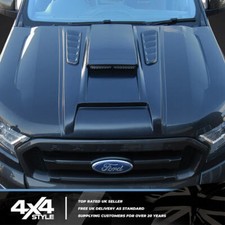 FITS FORD RANGER 16>22 TEXTURED BLACK ABS FULL SIZE BONNET SCOOP VENT HOOD COVER