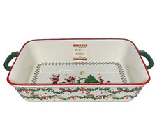 Cath Kidston CHRISTMAS Garland Santa England large baking Casserole Dish New