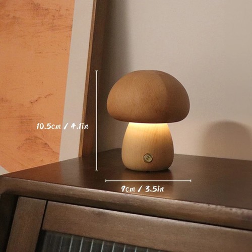 Wooden mushroom night light - wooden,