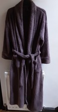 Marks & Spencer Ladies Chocolate Brown Long Warm Dressing Gown Size 12 - 14