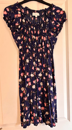 Apricot size navy floral - navy,