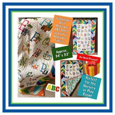 Child's ABC Quilt Throw Makower Handmade Nursery Playroom Xmas Birthday Gift