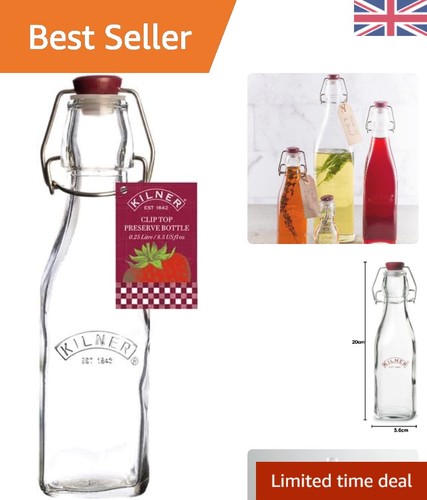 Square glass clip top - square, bottle