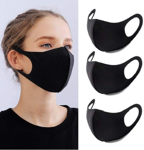 Black fashion face mask - black,