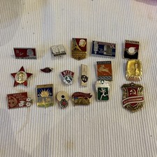 Soviet Era Enamel Pin Badges