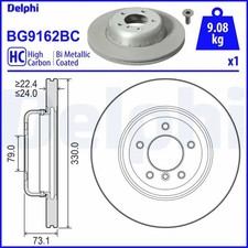 2x Brake disc Vented BG9162BC
