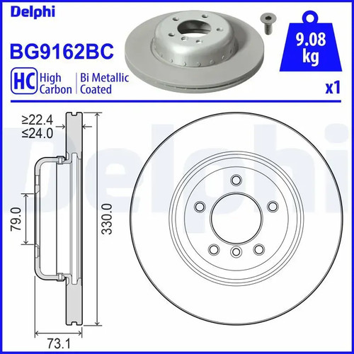 Brake disc vented - 2x, bg9162bc