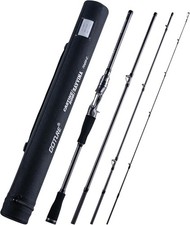 Travel Fishing Rod w/ Case Casting Rod 30T Carbon Fibre Fishing Pole BROKEN TIP 
