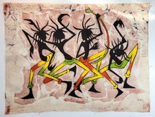 Batik Art, Wall Hanging, Handmade, Signed , One of a kind, #29  Kenya