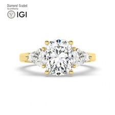 Ecushion Diamond Trilogy Ring