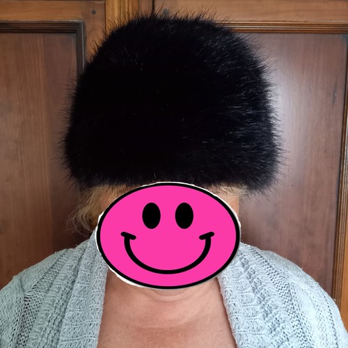 Ladies black faux fur hat - ladies,