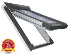 PVC White Top Hung Escape Access Roof Windows 55cm x 78cm Flashing Rooflite