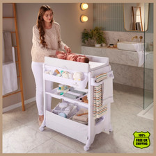 Baby Changing Table Built in Bath with Padded Mat & Compartments - Babylo Babies
