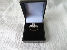 VINTAGE 9CT GOLD PALE AQUAMARINE & DIAMOND RING, BIRM 2007, SIZE N 3/4, 2.49gs