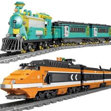 Steam Train Building Block Set Railway Track Subway Toy Gift Kids Adults Bricks