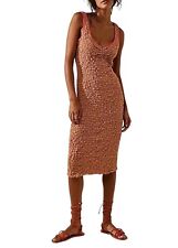 121 Rail pull Free People NWOT Set The Bar Midi Smock Dress Size XS 10 12 Pink