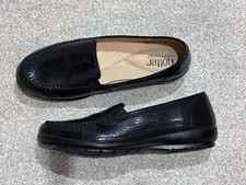 NEW Leather Hotter Black Shoes Size 6 Snakeskin Design