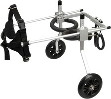 Medium Dog Wheelchair 2-Wheel Adjustable – 24–34cm Rear Height, 5–14kg, Silver