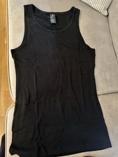 Men’s XL Ribbed Tank Top/Vests Black 100% Cotton pack of 4 
