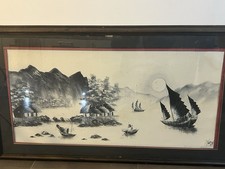 Antique Asian Art Painting On