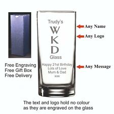 Personalised Hi Ball, WKD Glass, Birthday, Christmas, Valentines Day Gift