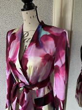 ZARA MULTI PRINT JACET WITH TIE BELT SIZE M