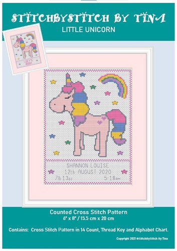 Little unicorn cross - cross, stitch